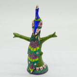 20th Century Indian Silver & Colourful Enamel Peacock Throne Ornament Antique