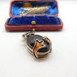 Sterling Silver Brown Quartz Pendant Vintage c1970