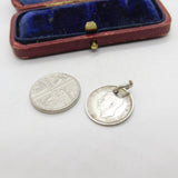 Sterling Silver Australian Authentic Threepence Charm Pendant 1942