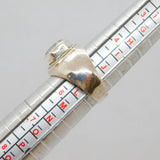 Sterling Silver White Topaz Hexagonal Studio Dress Ring Vintage c1970 Size K 1/2