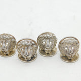 Set of Four Cast Sterling Silver Lion Mask Place Settings Vintage 1993 London