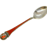 Egon Lauridsen Sterling Silver & Enamel Denmark Souvenir Spoon Vintage