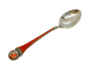 Egon Lauridsen Sterling Silver & Enamel Denmark Souvenir Spoon Vintage