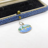 Sterling Silver & Enamel LLangollen Charm Pendant Vintage c1970