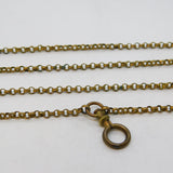 Victorian Gilt Metal Long Guard or Muff Chain Necklace Antique c1880 47" Length