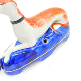 Pair of Georgian Style Staffordshire Greyhound Pen Holders Vintage c1960