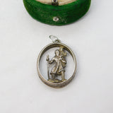 Sterling Silver St Christopher Travel Charm Pendant Vintage c1970