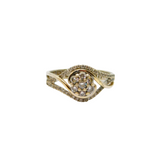 Sterling Silver Multi-Stone CZ "Friendship" Band Ring Modern c1990 Size M 1/2