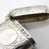 Sterling Silver Floral Pattern Vesta Case Antique 1928 Birmingham