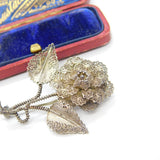 Filigree Sterling Silver Spring Flower Brooch Pin Antique c1920 Art Deco
