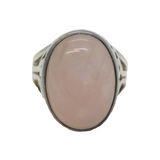 Sterling Silver Cabcohon Rose Quartz Statement Ring Vintage 1975 London
