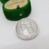 Victorian Sterling Silver Jubilee Shilling Coin Brooch Antique 1887