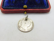 King George III Sterling Silver Sixpence Coin Charm Pendant 1819 Antique