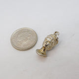 Sterling Silver Cast Queen Elizabeth Bust Charm Pendant Vintage c1970