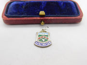 Sterling Silver & Enamel Darlington Crest Charm Pendant Vintage c1970