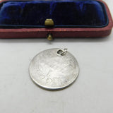 Vatican City Pius IX 1 Lira Coin Charm Pendant .835 Silver Antique 1866