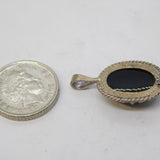 Sterling Silver Hardstone Cabochon Charm Pendant Vintage c1970s