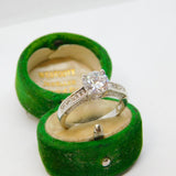 Sterling Silver Paste Set Engagement Ring Vintage c1970 Size Q UK