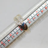 Sterling Silver CZ Crossover Deco Style Dress Ring Modern c1990 Size V 1/2