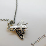 Bleu Sage Boxed Sterling Silver Bumble Bee Pendant Necklace Vintage