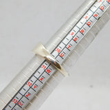 Sterling Silver 7 Emerald Cut CZ Half Eternity Band Ring Modern c1990 Size V