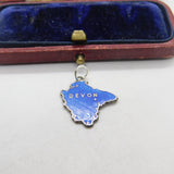 Sterling Silver & Enamel Devon Charm Pendant Vintage c1970