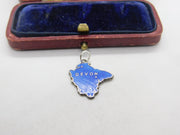 Sterling Silver & Enamel Devon Charm Pendant Vintage c1970