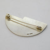 Sterling Silver & 18ct Gold Modernist Abstract Brooch Pin Vintage 1990 London