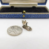 Sterling Silver Opening Mother Hubbard in the Shoe Charm Pendant Vintage c1970