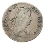 King Charles II Silver 2nd Bust Crown Coin Antique 1664 Fair-Fine Condition