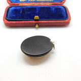Victorian Jet & Carved Shell Cameo Mourning Pendant Antique c1880