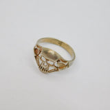 Sterling Silver Cut Out Skull Biker Style Ring Contemporary c1990 Size Q