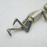 Unoaerre Italian Sterling Silver Large Articulated Dancer Pendant Vintage