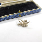 Sterling Silver Dancing Ballerina with Leg Up Charm Pendant Vintage c1970