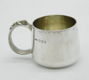 House of Lawrian Sterling Silver Floral Christening Mug Vintage 1979 London