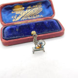 Sterling Silver Spinning Wheel Charm Pendant Vintage c1970