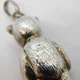 Sterling Silver Teddy Bear Baby Rattle Pendant Vintage 1968 Birmingham