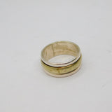 Sterling Silver & Silver Plated Spinning Band Ring Modern c2000 Size N 1/2
