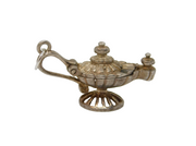 Sterling Silver Aladdins Lamp With Genie Inside Charm Pendant Vintage c1970s