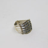 Sterling Silver Art Deco Marcasite Dress Ring Antique c1930 Size L 1/2