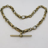 19th Century White Metal Floral Pattern Cable Link Watch Chain Antique c1880s