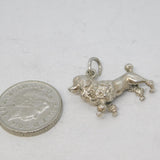 Sterling Silver Poodle Dog Charm Pendant Vintage c1970
