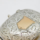 Art Deco 9ct Gold & Sterling Silver Floral Vesta Case Antique 1912 Birmingham