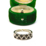 Sterling Silver Smoked Topaz ZigZag Design Ring Vintage c1970 Size P