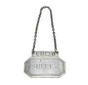 Sterling Silver Large Sherry Decanter Label Vintage 1972 Birmingham