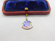 Sterling Silver and Enamel Bournemouth Travel Shield Charm Pendant Vintage c1970