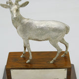 Sterling Silver Stag Deer Presentation Trophy on Wood Vintage 1995 London