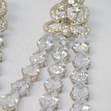 Pair of Large Sterling Silver Crystal Set Sparkling Statement Earrings Vintage