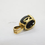 9ct Yellow Gold & Cat's Eye Set Drop Pendant Vintage c1970s
