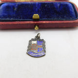 Sterling Silver and Enamel Travel Shield Blairgowrie Charm Vintage c1970